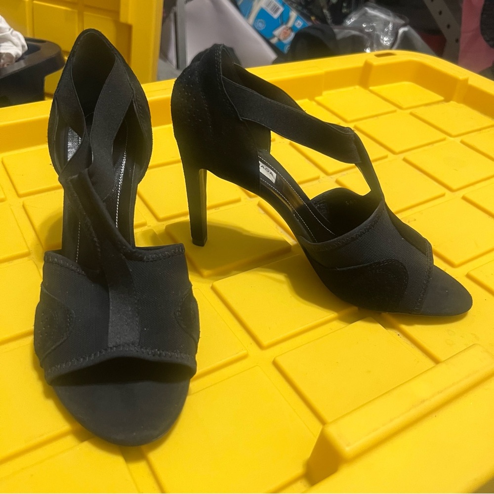 Balenciaga Black Canvas and Suede Open Toe T-Strap Sandals Size EUR 39.5